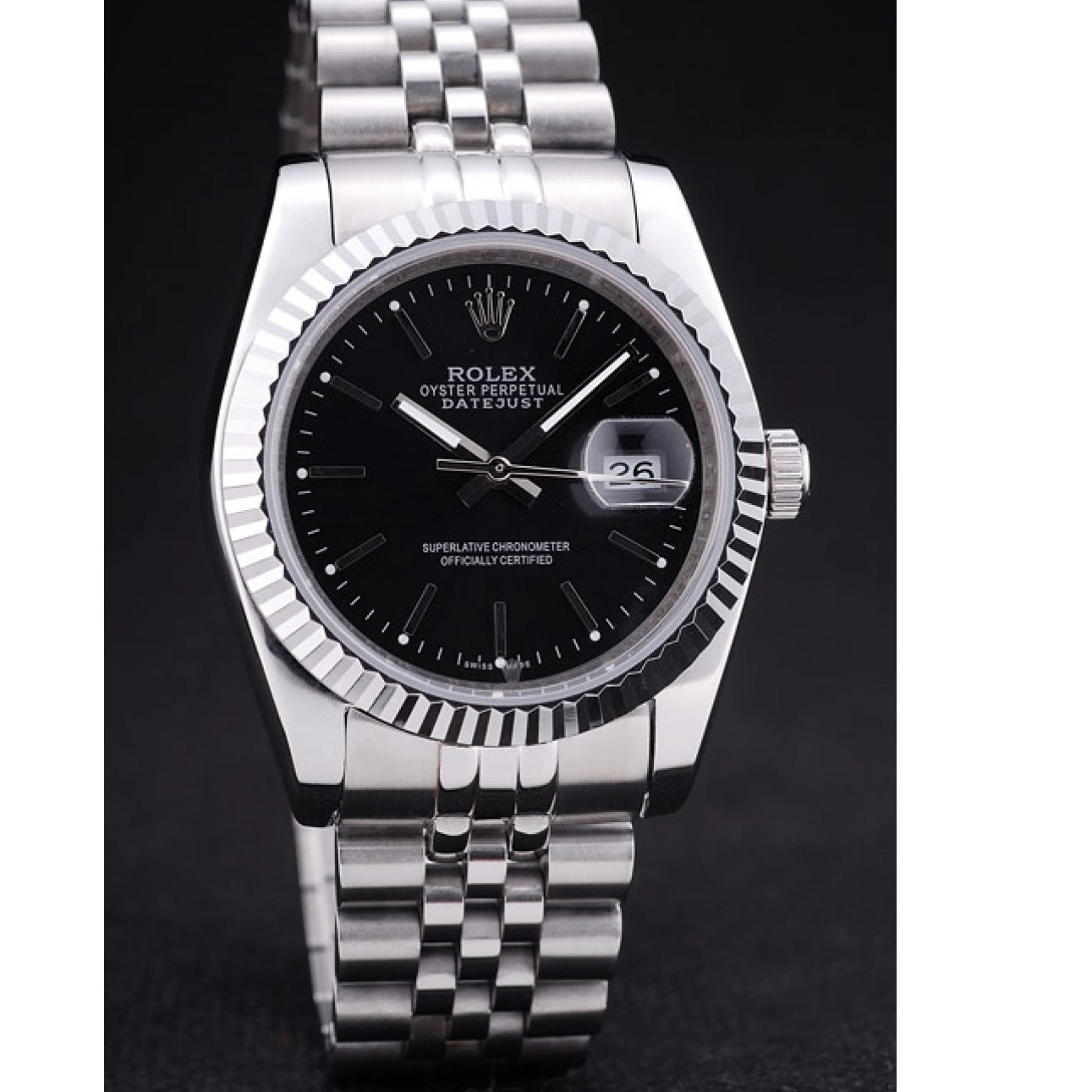 Good copy rolex watches Rolex Black Diamonds Datejust Bezel Ribbed Dial 7456 0516